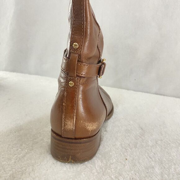 $495 TORY BURCH Nadine BROWN LEATHER Horse Bit Equestrian BOOTS Size 11 #5207 - Picture 16 of 16